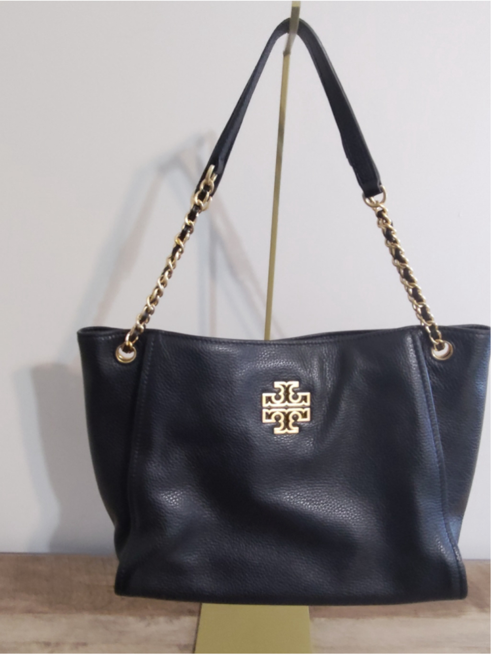 Women's Tory Burch Black Leather Tote Bag,